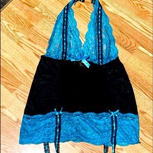 Sexy Black & Blue Lingerie- Size XL- N.W.O.T